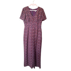 Miami Size Medium Burgundy Floral Jumpsuit